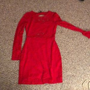 A lacy, red express dress
